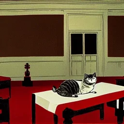 the cat travels in the Independence Hall by Andy Warhol