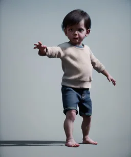 picasso toddler, full body, jump, dramatic lighting, hyper realistic