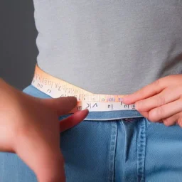 Someone measuring the waist circumference