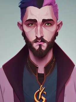 Portrait of a 30 year old strange gay wizard