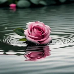 pink rose flower on body water