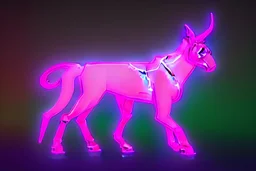centaur in full-length neon light on Mars