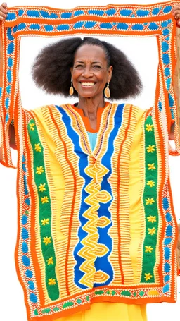 Embroidered cape verde, Cesaria Évora, African style