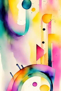 Abstract watercolor in the style of kandinsky. Pastel colours