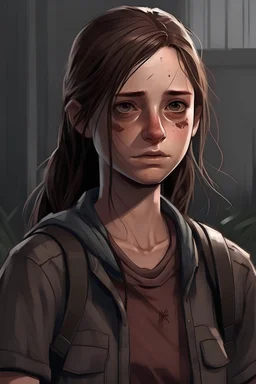 ellie williams from the last if us in a the walking dead game art style