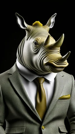 Classy rhino in suit