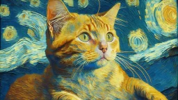 Portrait of a cat by Van Gogh