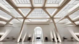 Museum ceiling, modern style, natural lighting