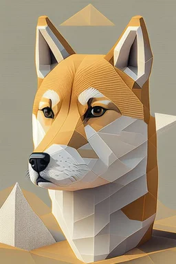 pioneer shiba inu close face matrix isometric hills with x on forehead