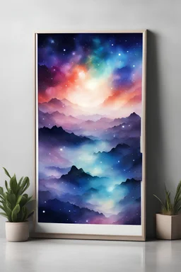 Original Galaxy scenery Art in Water Color Style Canvas,Decor, Office Decor, Star Ocean Art,