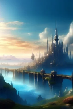 fantasy city on the horizon