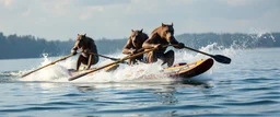 orcs rowing while waterskiing