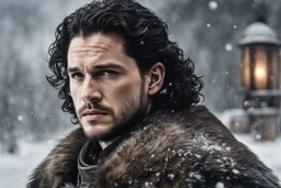Kit Harington in 8k Mural artstyle, Jhon snow them, winter, close picture, fantasy world, intricate details, highly detailed, high details, detailed portrait, masterpiece,ultra detailed, ultra quality