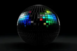 create small colour rainbow disco ball and black backround