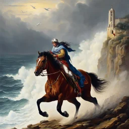 But the prey suddenly disappeared at the edge of a cliff. Roupinho and his horse were racing toward the 100-foot precipice and sudden death. In a true Hail Mary fashion, the knight begged for help from the Virgin Madonna of Nazaré, At the moment before catatrophe (as legend has it) the blessed Mary made the horse turn away just before hurtling over the abyss. To Roupinho it appeared to be a supernatural occurnce that saved his life. (Later some claimed it was the devil, disguised as a deer).