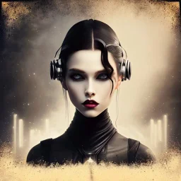 vintage minimalism beautiful dark goth, cyber Punk minimal female figure art, tetasdatia, soft colors mono chromatic, afraykantic morphobic viral, black color on white background, art style of Wylie Beckert and Menri Shatise, polished, selfie view, album cover,