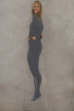 Full body portrait, painting, medium shot lady volumetric cement