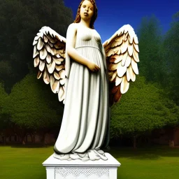 Huge statue of Angel, highly realistic, 8k, square,