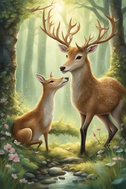 Time loses its meaning in this whimsical interlude, as Fiona and Deery the deer succumb to the ecstasy of laughter. Their cheeks ache from the constant grinning, but they wouldn't trade this moment for anything in the world. Their laughter becomes a testament to the bond they share—a bond forged through shared experiences, heartfelt moments, and unbreakable friendship. Eventually, the intensity of their laughter begins to wane, giving way to contented sighs and soft chuckles. Their bodies come t