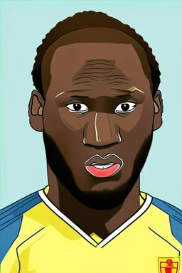 Romelu Lukaku Belgian football player ,cartoon 2d