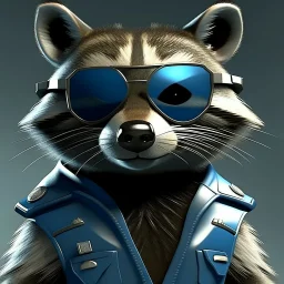 raccoon as a special agent with sunglasses photorealistic