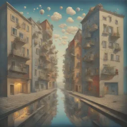 Eclectic Surrealist Fusion, stylish, double exposure, Kandinsky, Yerka, interrupted city, dada