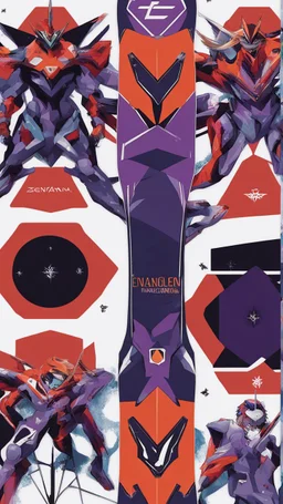 Evangelion anime pattern for snowboard