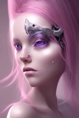 cyborg, pink hair, seven , perfekt eye, real, dream