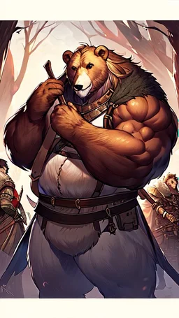 A barbarian with a bear