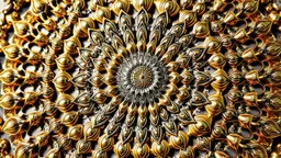 3d mandela fractal made of a metallic random color objects turning many times likr Spirograph drawing Kaleidoscope Ruler Set creation