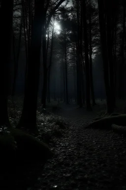 forest during the night scary