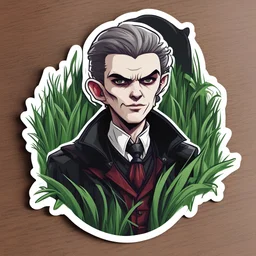 Lucius Vampire Slayer in sticker grass art style