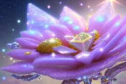 one big crystal subtle flower in a galactic ambiance of the sky, transparent petals, delicate colors, in the foreground, full of details, smooth, bright sunshine，soft light atmosphere, light effect，vaporwave colorful, concept art, smooth, extremely sharp detail, finely tuned detail, ultra high definition, 8 k, unreal engine 5, ultra sharp focus