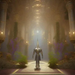 The magic king standing in his palace, mysterious, soft lighting, unreal engine 5 volumetric lighting, intricate details, realistic style, 8k resolution