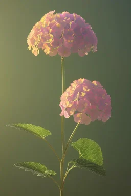 an isolated translucent hydrangea plant, 3d render, art nouveau style, ultra realistic, masked transparent flat background, backlight, popular on sketchfab, pixelsquid, 8k, volumetric lighting, super focused, no blur, trending on artstation, octane render, ultra detailed, hyperrealistic, by artgerm and alphonse mucha