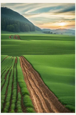 A beautiful landscape with a ploughed land