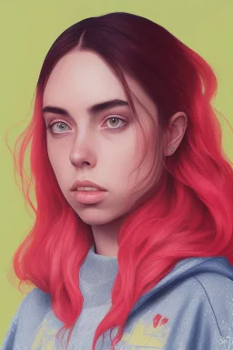 Billie Eilish, in full growth, photorealistic illustration, 4k