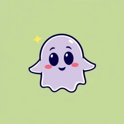 An icon that features a cute ghost that has stars as its eyes. It should look super happy