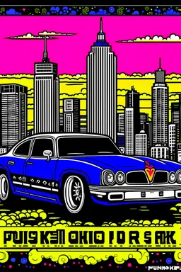 punisher sku;; city car in the style of Hiroshi Nagai