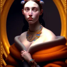 Epic massive Portrait of voloptuos beautiful woman estilo Jean Auguste Dominique Ingres 4k