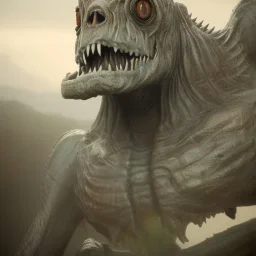 Surreal realistic monster with multiple eyes detailed