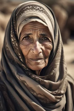Photo old arabic bedouin woman hijab