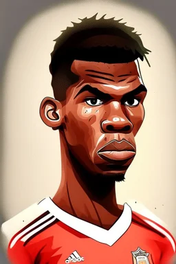 cartoon Paul Pogba French football player