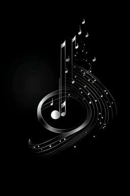 I want a picture of a musical note with a black background