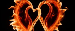 Heart on fire, black background, cinematic, Fuji Film, Anamorphic lens, deep depth of field,