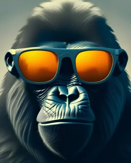 Art illustration gorilla sunglasses