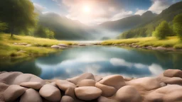 A vibrant and uplifting natural landscape with realistic wallpaper with high quality photos. Lens Diameter: 84mm Image Format :RAW, Lighting: Soft Lighting and Studio Light, White Balance: Auto (WB Auto), Focus: Super Focus, Exposure: Auto (ISO auto), Aperture: True Photo (maximum detail), Zoom (Good zoom optics) Depth of Field: Masterpiece (for creating depth of field and focusing details).