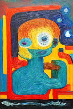 born into a place where your soul didn't connect; surrealism inspired by Guston and Kandinsky