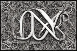 decorative letter K initials black and white