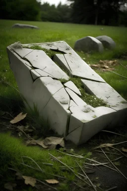 broken grave stone